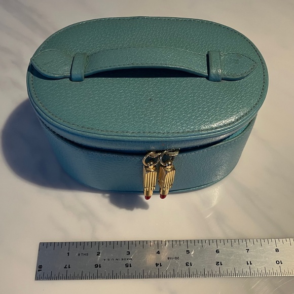 Lulu Guiness Leather Accessory Bag with Lipstick Zipper Pulls - Picture 7 of 7